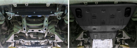Ocelový kryt motoru a chladiče RIVAL ocel 3mm Toyota Hilux Vigo 2,5TD; 3,0TD; 2,7 , od r.v. 2007-2015