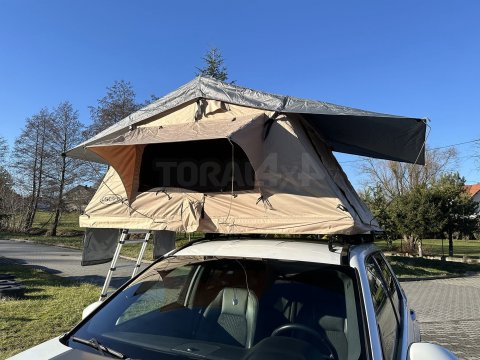 Střešní stan - autostan Escape 190 cm ZELENÁ BARVA + LED osvětlení USB, VÝSTAVNÍ KUS ZE SHOWROOMU