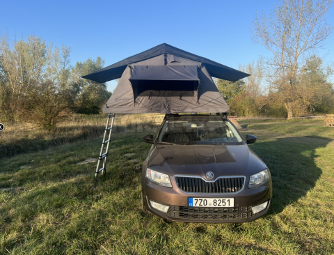VÝPRODEJ - Střešní stan Escape 140 cm – ŠEDÝ | NOVÝ